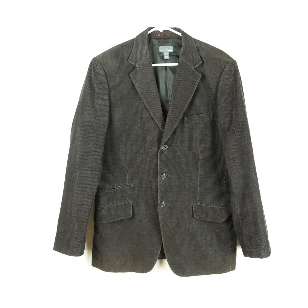 H&M Corduroy Blazer Sports Jacket Mens SZ 42 3 Button Preppy Dark Academic